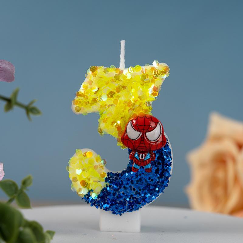 Anime Digital Number Birthday Cake Candles Party Decorations