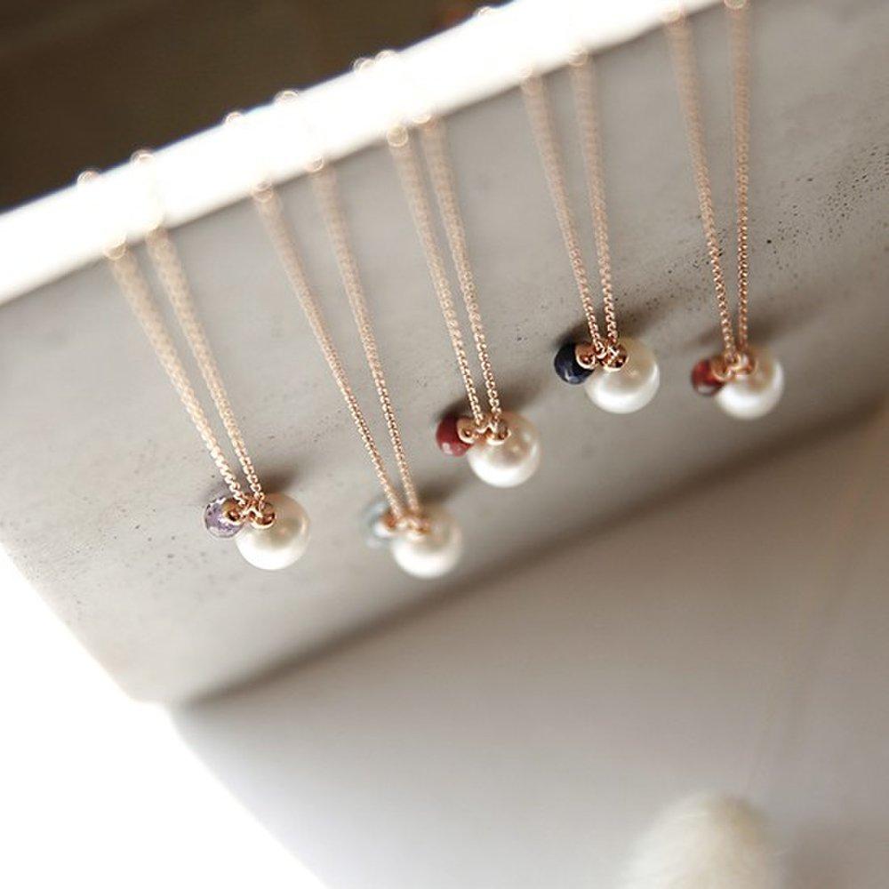 J.Lauren 03N0690 February Birthstone Amethyst Pearl Long Necklace