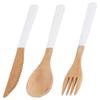 3Pcs Japanese Wooden Cutlery Set Safe BPA   Wooden Cutlery Spoons Forks Knives for Kitchen