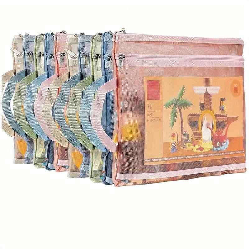 A4/A5 Morandi Double-layer Transparent Nylon Mesh Student Test Paper Classification Material Storage Bag,file Bag,pen Bag