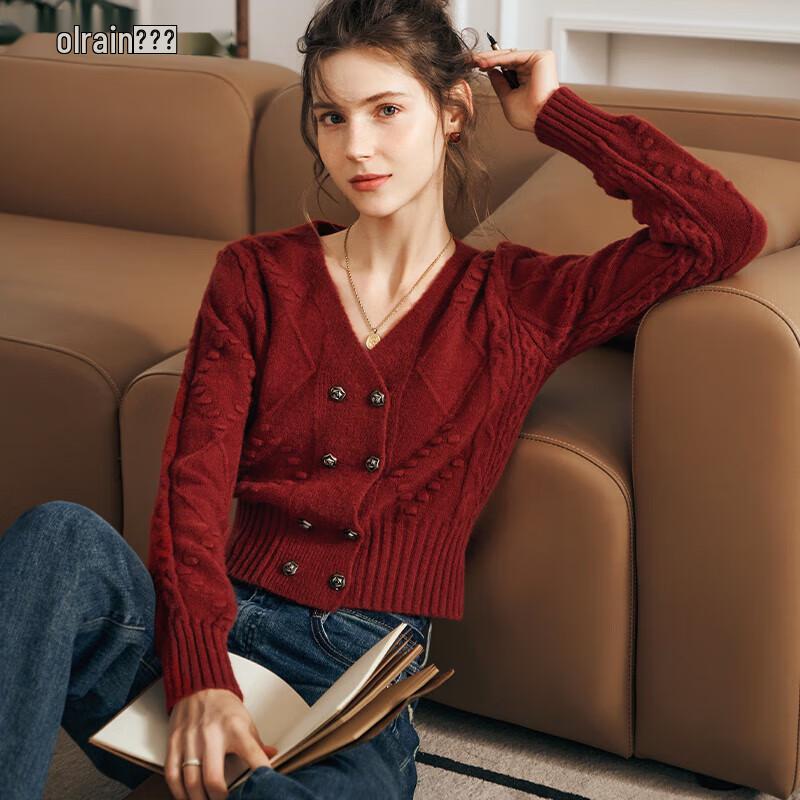 

Olrain Women s Vintage Knit Cardigan Sweater S