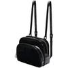 Mini Zaino Nero alla Moda Donna Borsa Lucida Zaino in Pelle Monocolore Per Ragazze Compatto da Donna Casual Zaino a Doppia Spalla