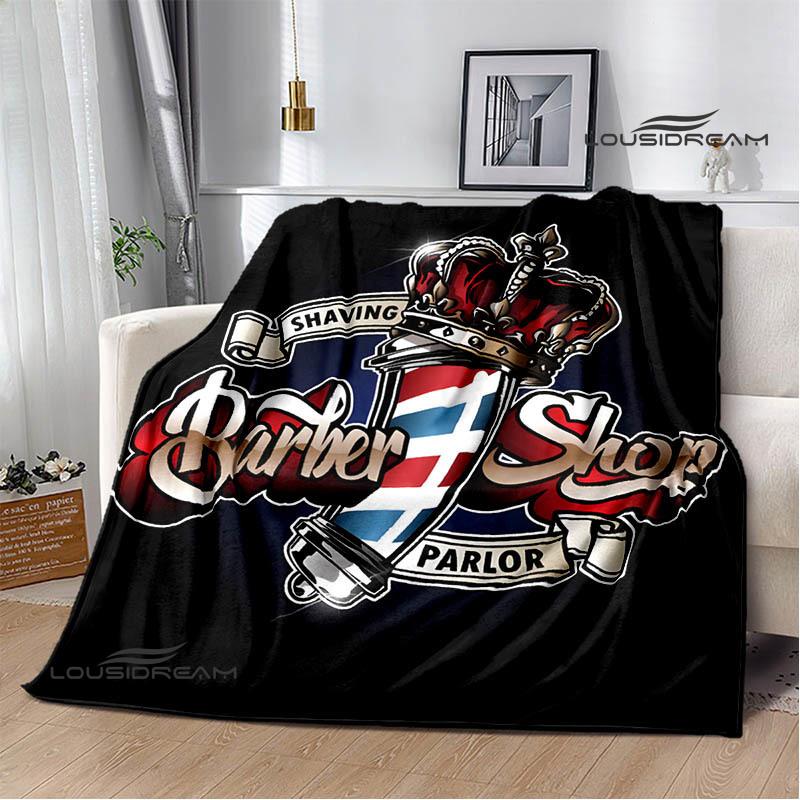 

Парикмахерская логотип ретро принт одеяло детское теплое одеяло с бортиком домашнее одеяло для путешествий постельное белье одеяло для пикника подарок на день рождения 30x40in
