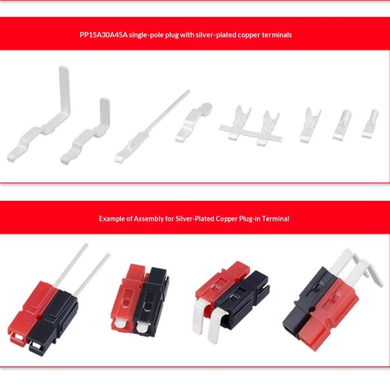 Connecteurs de Poteau d'Alimentation 15A 30A 45A Rouge Noir Assemblage Facile pour Batterie de Bateau Projets d'Entretien DIY Automobile