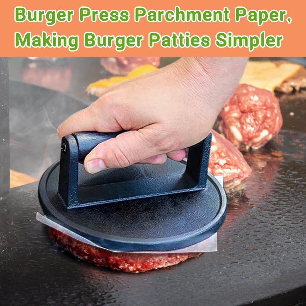 200Pcs Non Stick Hamburger Patty Paper Square/Round Sheets Wax Paper Sheets  Cookies