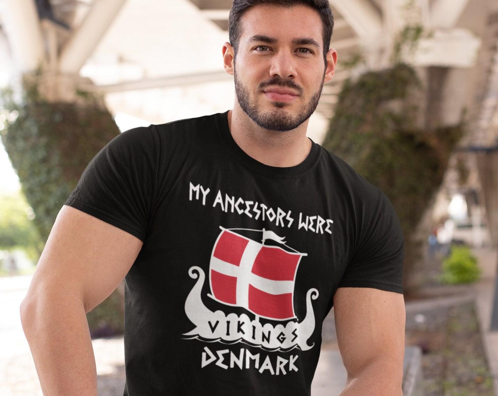 Denmark Viking Ancestry T-Shirt: Danish Flag Ship Tee 2XL