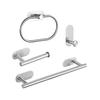 Edelstahl Stanzfreies Badezimmer Handtuch- & Papierregal Set mit Haken & Ringen