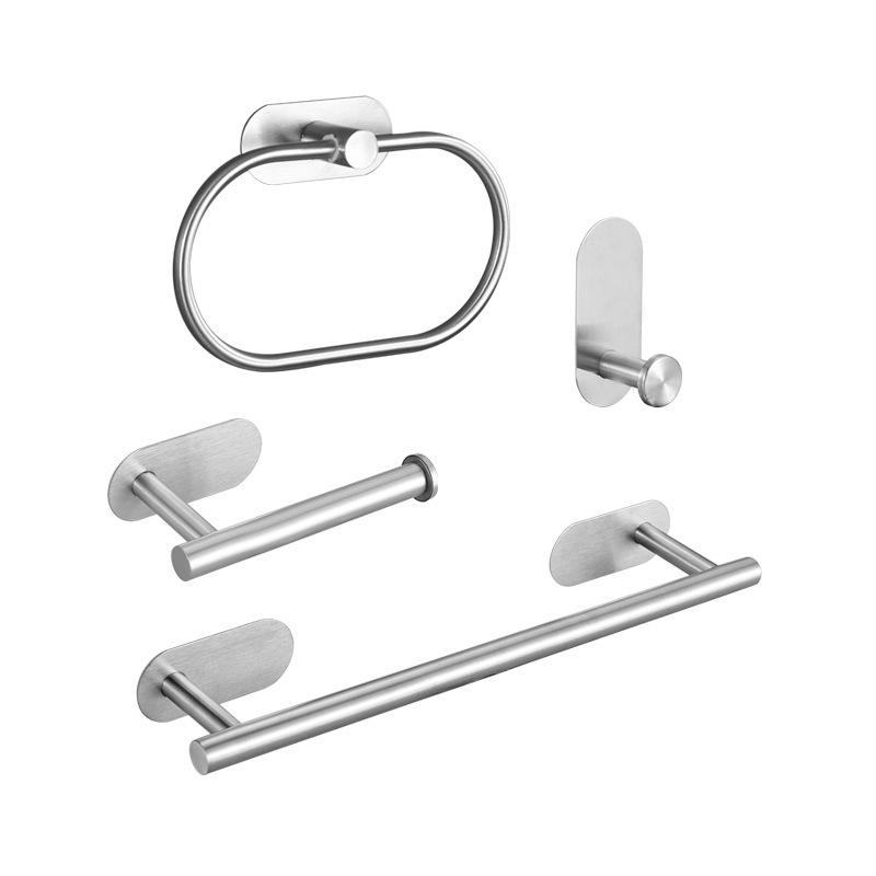 Edelstahl Stanzfreies Badezimmer Handtuch- & Papierregal Set mit Haken & Ringen