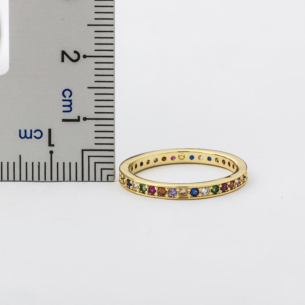 AIBEF Klassischer Einfarbiger Ring AAA Regenbogen Mini Kristall Eheringe Für Braut Weihnachten Geschenk Schmuck für Frauen Verlobungsring