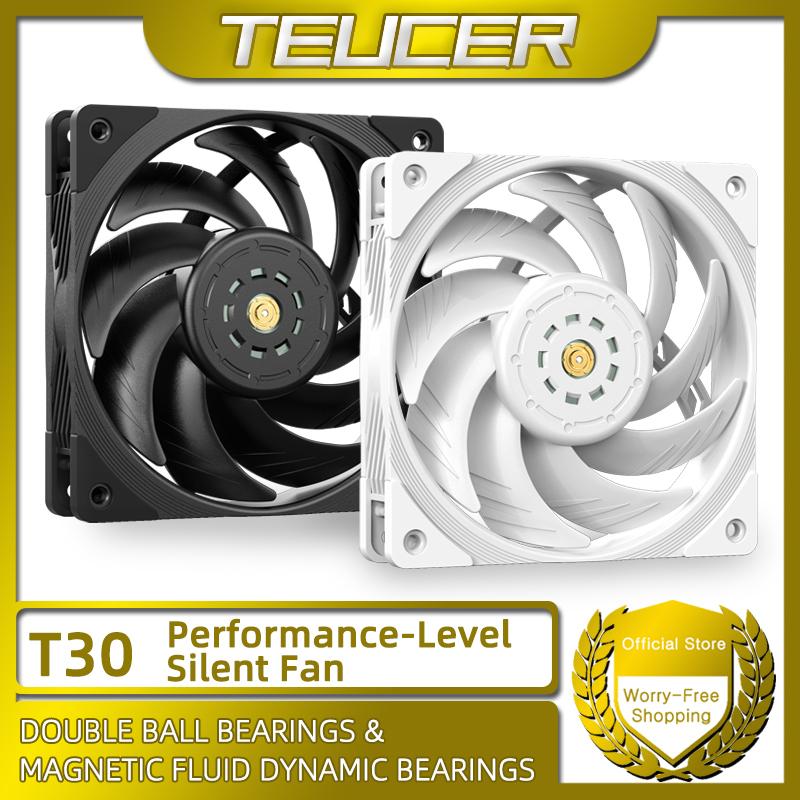 TEUCER T30 Series PC Cooling Fan High Wind Pressure Performance Version Dynamic Balance PWM Case Water-cooled Radiator CPU Fans T30-Standard-Black