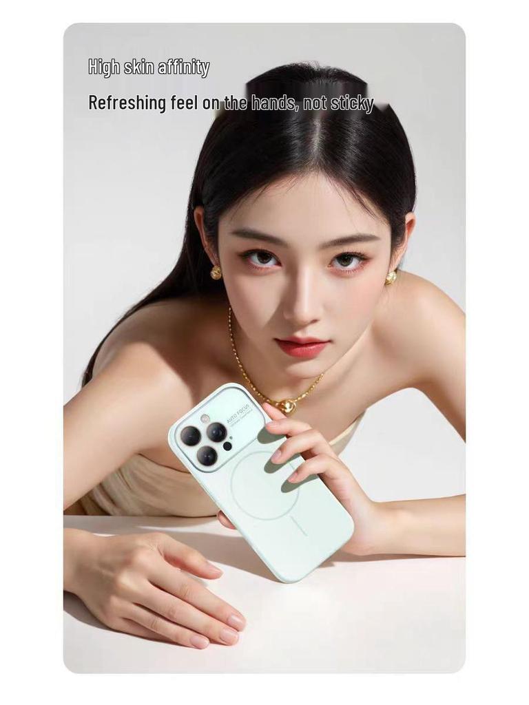 Magnetic Liquid Silicone iPhone Case: Compatible with Apple 17, Enhanced Aesthetics, Large Window Design.