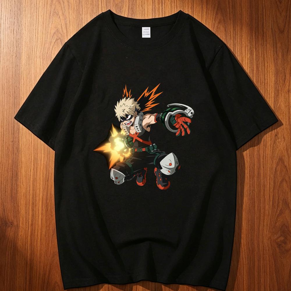My Hero Academia cotton top tees Unisex Trendy aesthetic Vintage hip hop tshirt s Comfortable Graphic korean clothes
