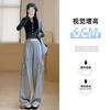 Bow Big Pocket Wide-leg Pants Women's Spring and Autumn New High-waisted and Thin Wide-leg Pants Casual Sweatpants