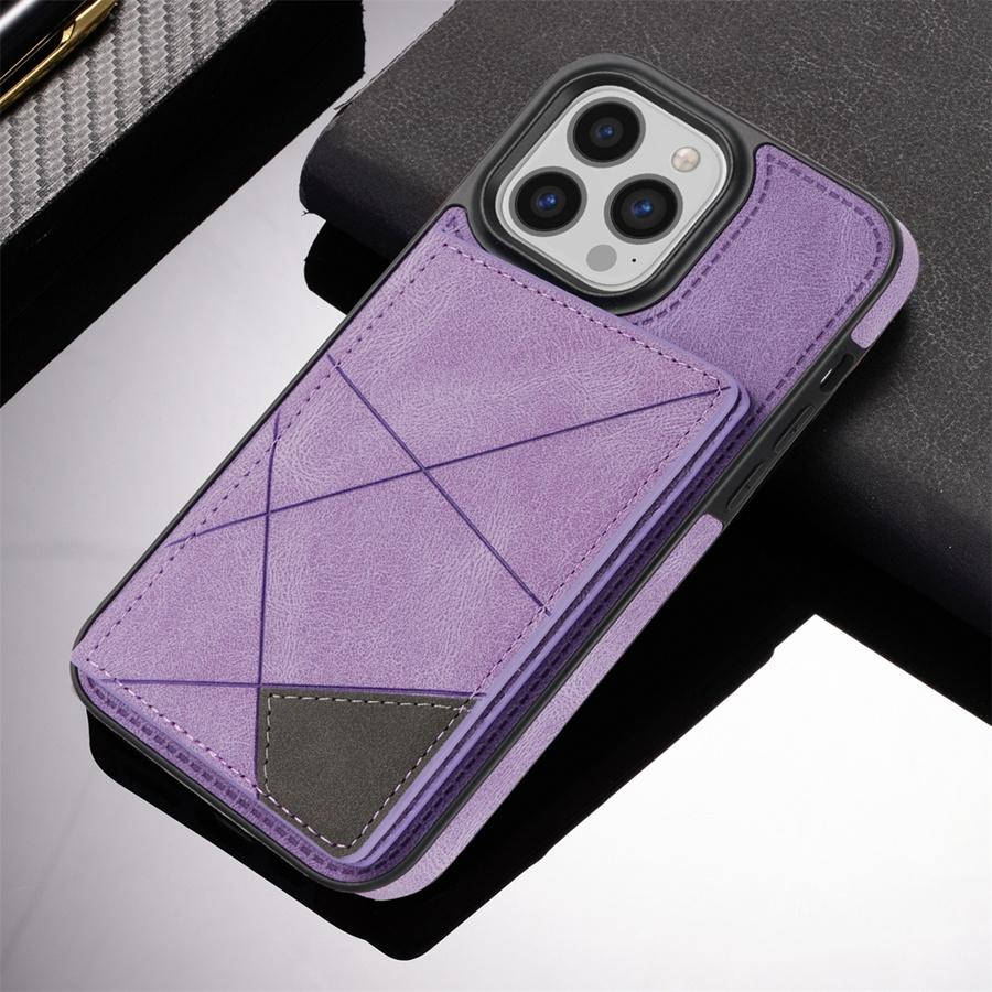 

Чехол-кошелек Skin Feel с держателем для карт и фоторамкой для iPhone 16 15 14 13 12 11 Samsung S25 S24 S23 S22 S21 с регулируемой подставкой и откидной крышкой iPhone 14 Pro фиолетовый