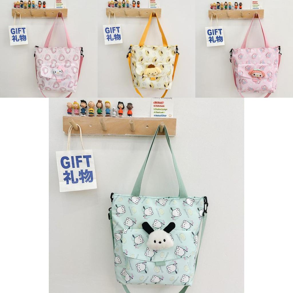 My Melody Nylon Crossbody Bag Lightweight Waterproof Tote For Kids Daily Use**