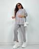 Europe, America, cross-border women's clothing 2025 autumn and winter new fashion casual suit solid color long-sleeved trousers split two-piece set