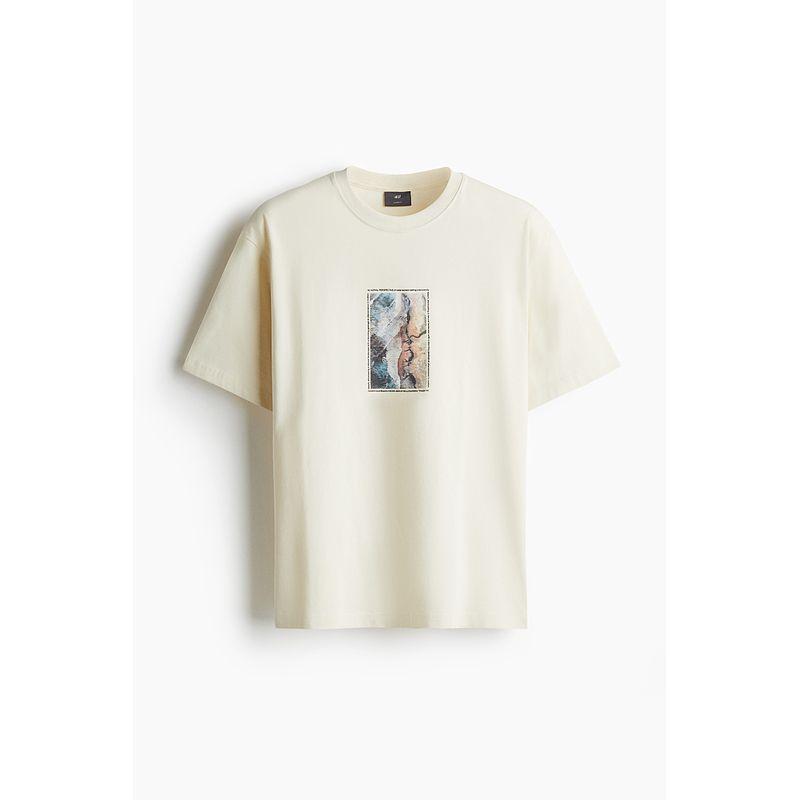 

HM Men s Clothing T-shirt Summer Casual Soft and Comfortable Cotton Letter Pattern Print round Neck Short sleeve Top 0967955