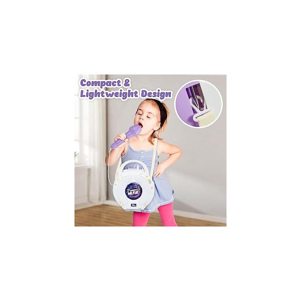 BAKAM 6010 Karaoke Machine for Kids 4-12 with 2 Microphones, Bluetooth 3D Surround Sound, Recording & Voice-Changing, Portable
