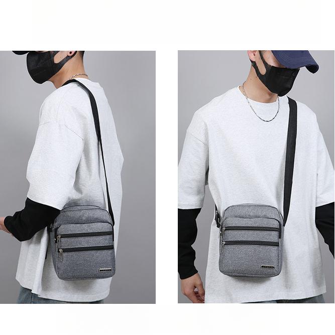 Bolso de hombro para hombre, de negocios, de ocio, de gran capacidad, portátil, con cremallera, multicapa, impermeable, de verano, bolsos cruzados para hombre