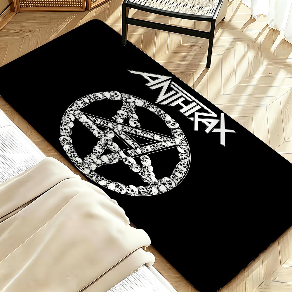 Music A-Anthrax Floor Mat Soft Flannel Entrance Door Mat Non Slip Absorbent Bathroom Bedroom Floor Rug