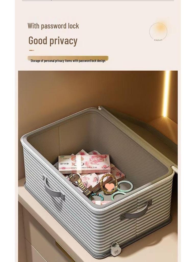 Large Capacity Foldable Fabric Storage Box for Clothes and Quilts