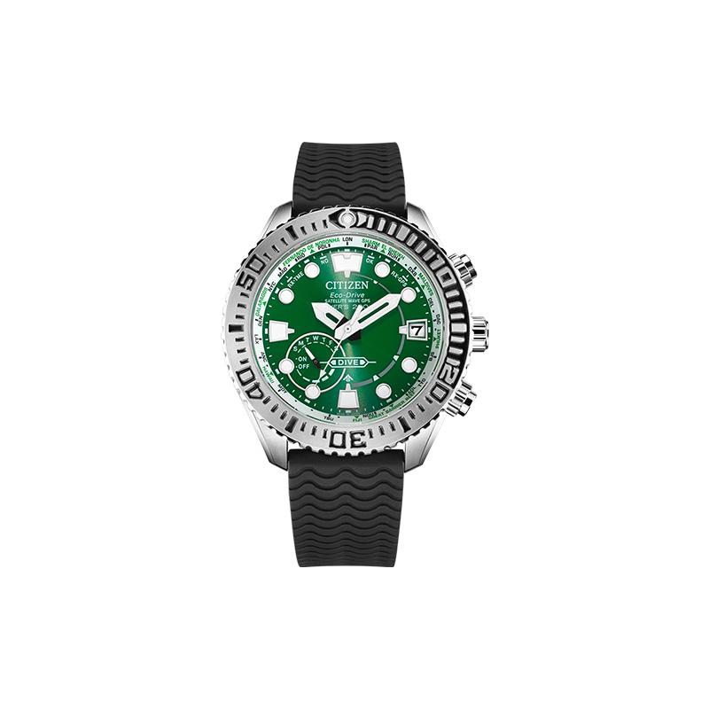 

CITIZEN PROMASTER series light-powered satellite time-setting light-powered Quartz rubber strap men s watch green dial CC5001-00W синій