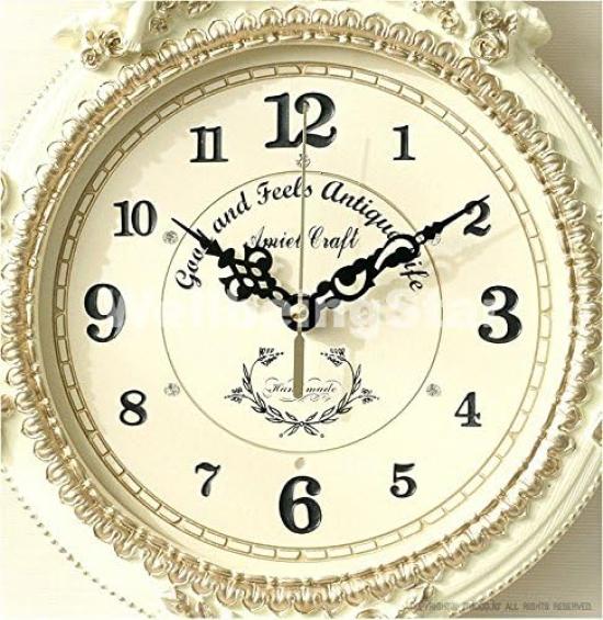 wall Golden Angel Round Pendulum Clock stylish wall Nordic style Radio-controlled clock, W, clock, interior.