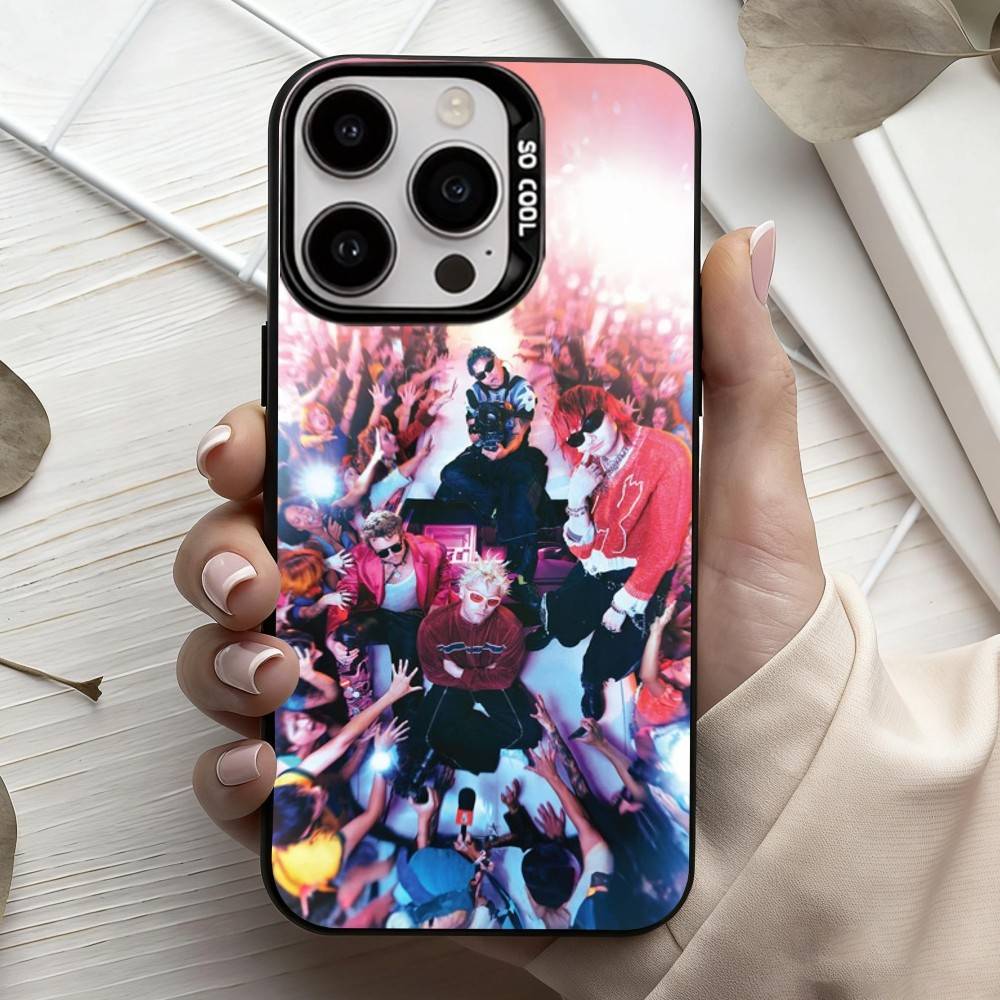 P-Popular Rock B-Band 5-5SOS Phone Case For iPhone17,16,15,14,13,12,11 Plus,Pro Max Black Candy Silver Plated Cover