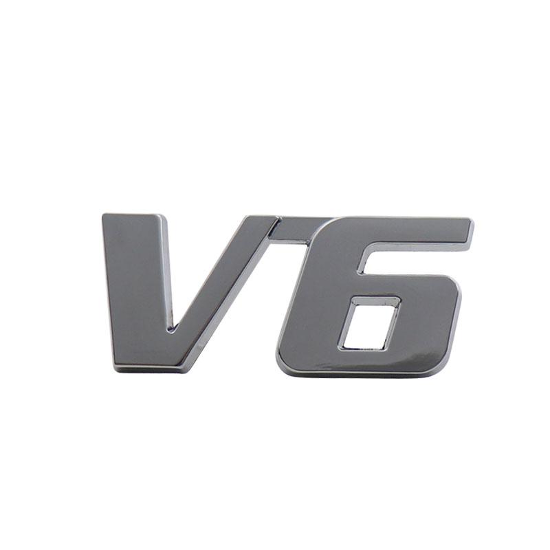 

3D Premium V6 V 6 Sport for car Engine Hood Fender trunk Tail Rear Decal Emblem Badge Sticker chrome