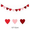Valentines Heart Banner Felt Love Heart Hanging Banners Romantic Decoration Banners for Valentines Day Anniversary Decor