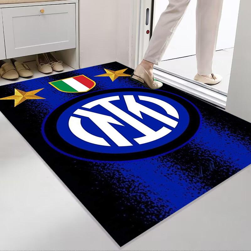 Tappeto con Stemma Inter Milan Stampa Artistica Adatto a Tutte le Stagioni Arte Moda Decorazione per Dormitorio