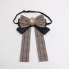 Preppy Houndstooth Bow Tie Flower Lapel Shirt for Women - TS326