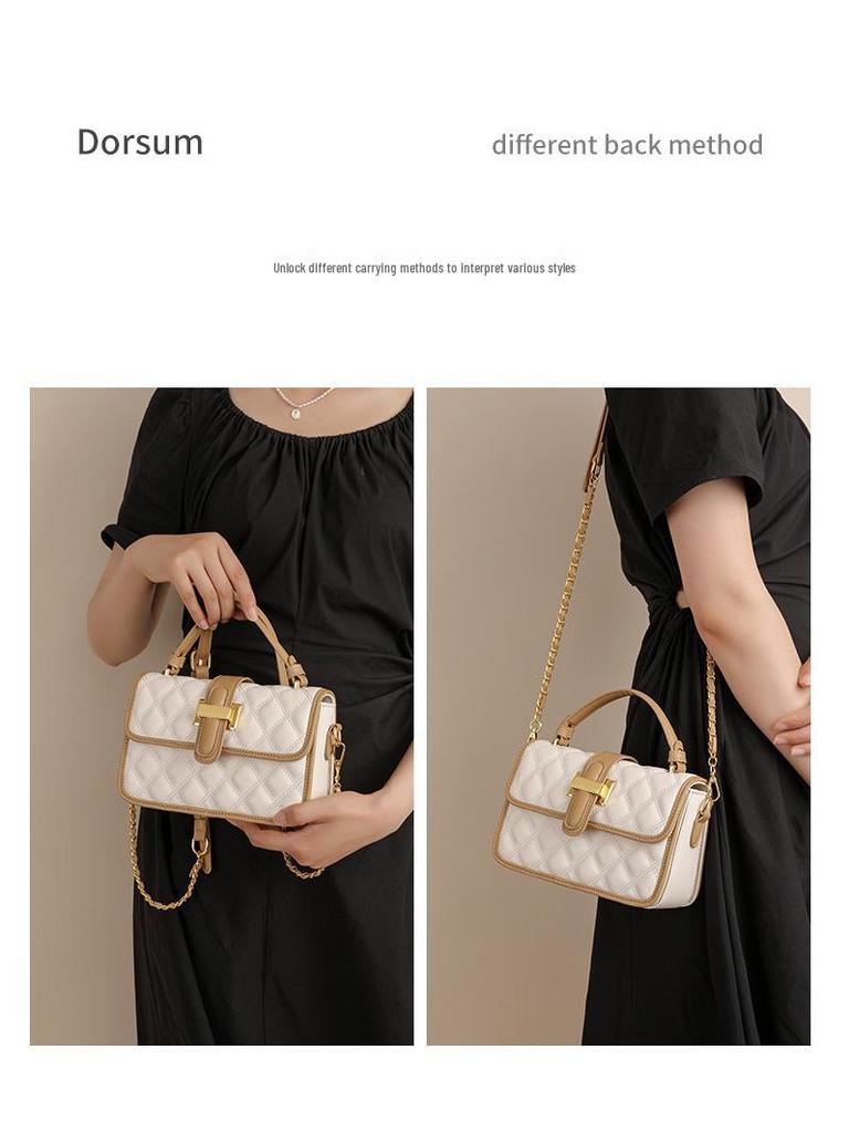 Spring 2025 Fashion: Women's Versatile Diamond Pattern Chain Crossbody Bag