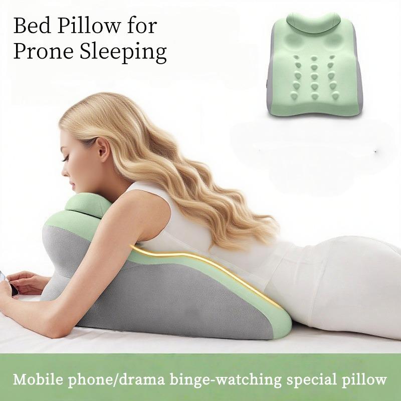 Cuscino Ergonomico per Supporto Cervicale, Cuscino da Letto con Federa Traspirante Rimovibile, Multifunzionale per Chi Dorme a Pancia in Giù e sulla Schiena, Allineamento Spinale