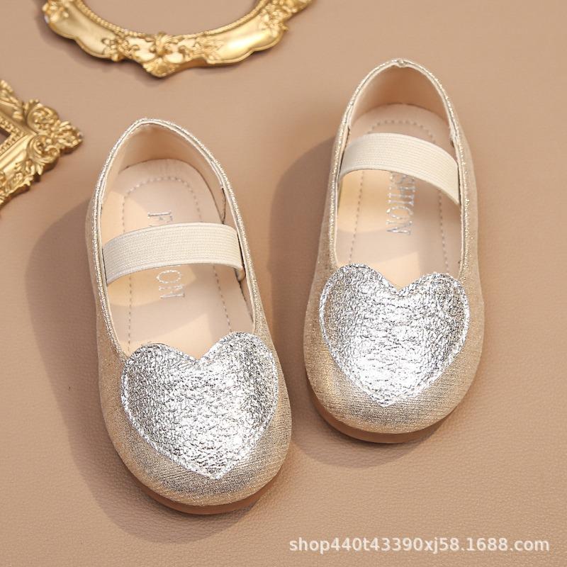 Girls' Closed-Toe Flats Heart-Shaped Design Casual Shoes for Toddlers Elegant Fashionable Shoes for Girl Casual Kids Shoes