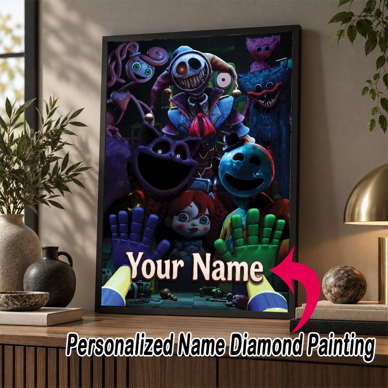 Custom Name Poppy Playtime 5D Diamond Painting Personalized Full Drill Diamond Art Kit Gift