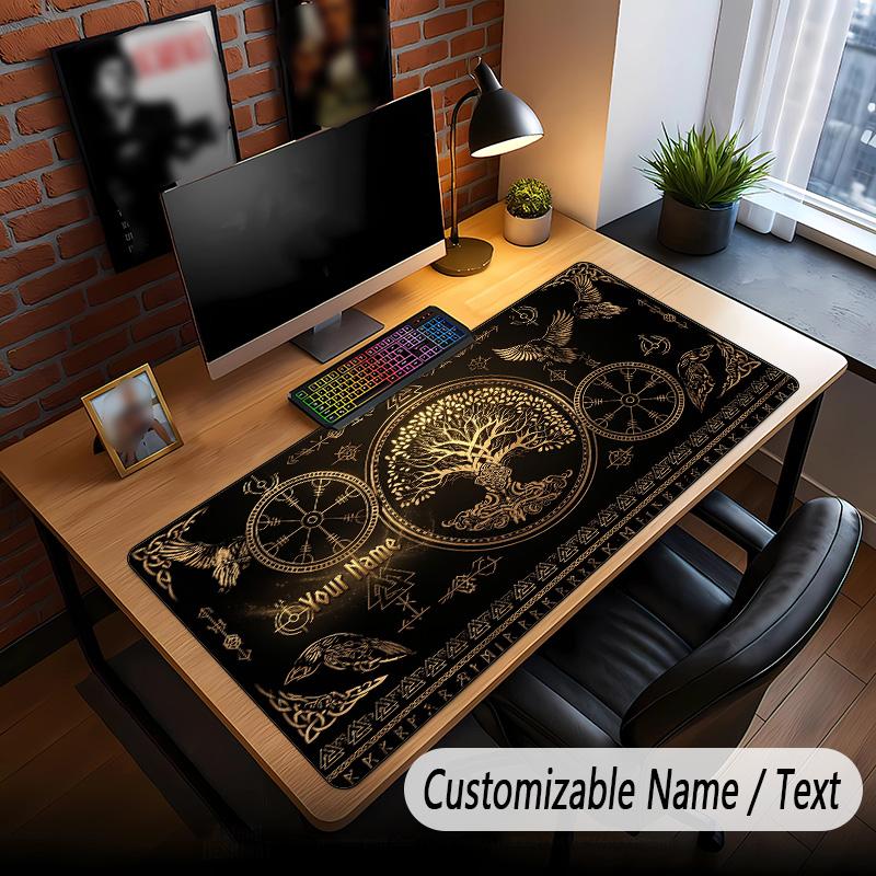 Tree of Life Theme Custom Mouse Pad Personalized With Name Text Customized Desk Mat For Office Home Decor
