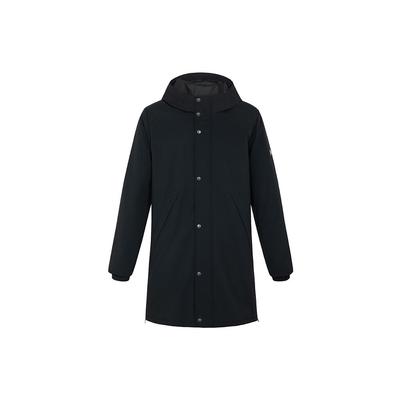 Matte Baumwolle Mechanischer Stretch Uni Wasserdicht Winddicht Lange Baumwolljacke Herren Jacke Schwarz 22600903-001