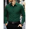 Light Luxury Dark Patterned Diamond Shaped Men's Shirt, Silky Slim Fit Shirt, European and American High-end Dark Printed Shirt