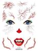 European & American Style Halloween Horror Face Tattoo Stickers for Masquerade Parties