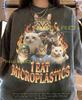 I Eat Microplastics Meme Cats Retro Art Funny Feline Lover Comfort Colors® Tshirt, Burning Fire 90S Aesthetic Internet Humor Tees,