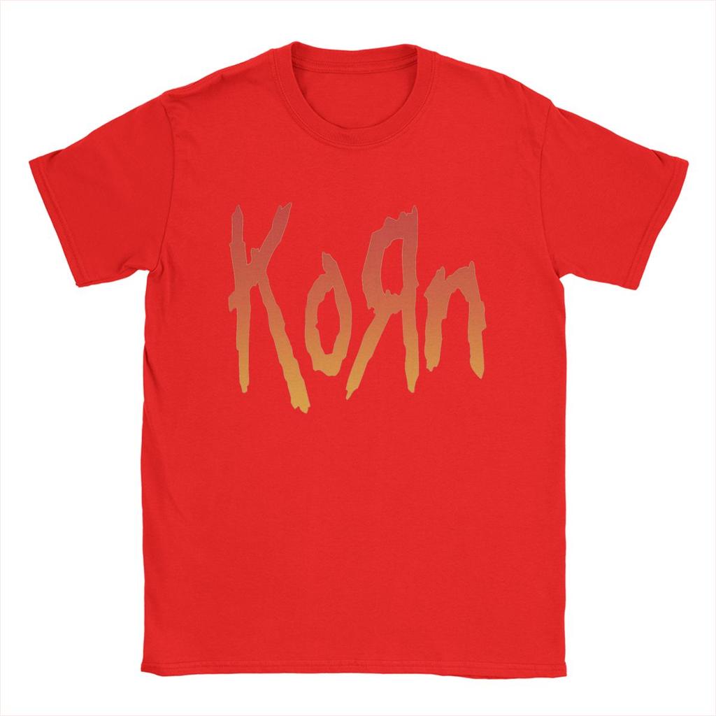 Funny Music Rock Korn Band T-Shirt Men Round Collar 100% Cotton T Shirts Short Sleeve Tees Unique Clothes