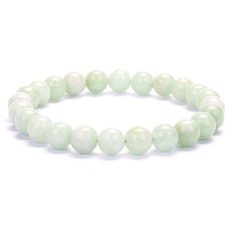 New European & American Style Cross Bracelet, 8MM Natural Stone Beaded Fashion Accessory