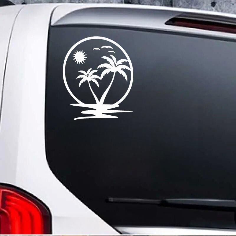 Coconut Tree Stickers,Vinyl Waterproof  Self-adhesive Decorative Car Sticker,For Cars, Trucks, Walls, Laptops, Windows,