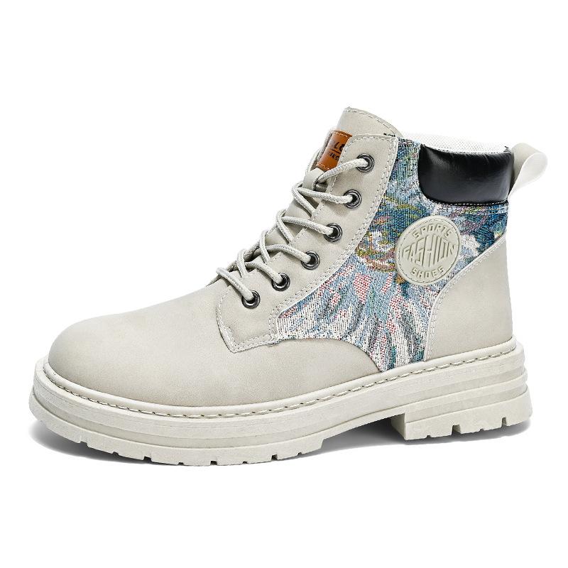 

MD89 мужские трехцветные высокие ботинки Martin осенне-зимние британские туфли с большим носком на шнуровке ретро-ботинки из матовой кожи на толстой подошве большие желтые ботинки 44