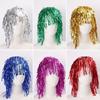 Foil Tinsel Wig Metallic Fancy Dress Shiny Wig 80s Disco Cosplay Party Supplies Photo Booth Props for Adults