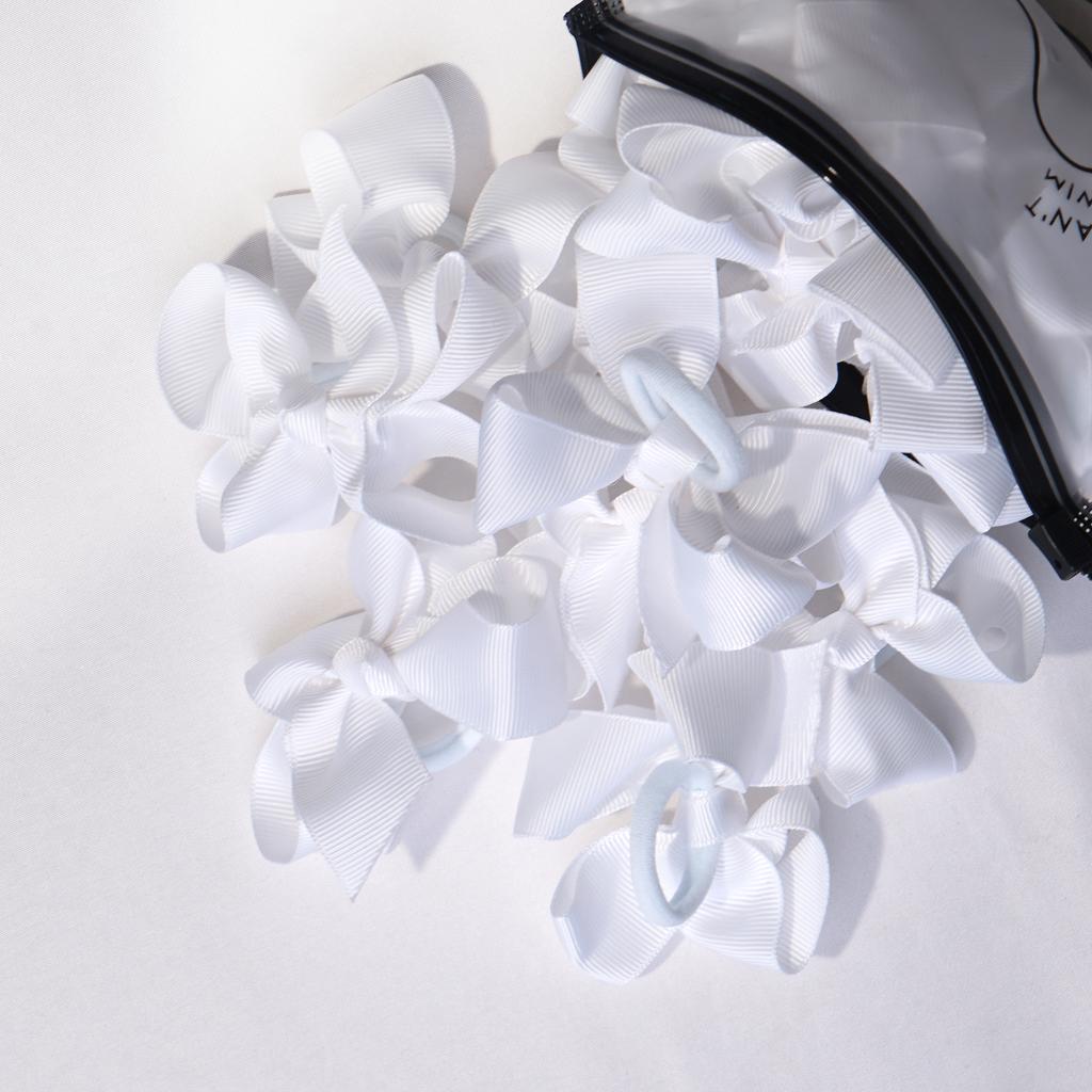 20PCS 3 Inches Baby Girls Mini Hair Bows Ties Elastic Hair Rubber Band Grosgrain Ribbon Hair Accessories for Kids Toddlers