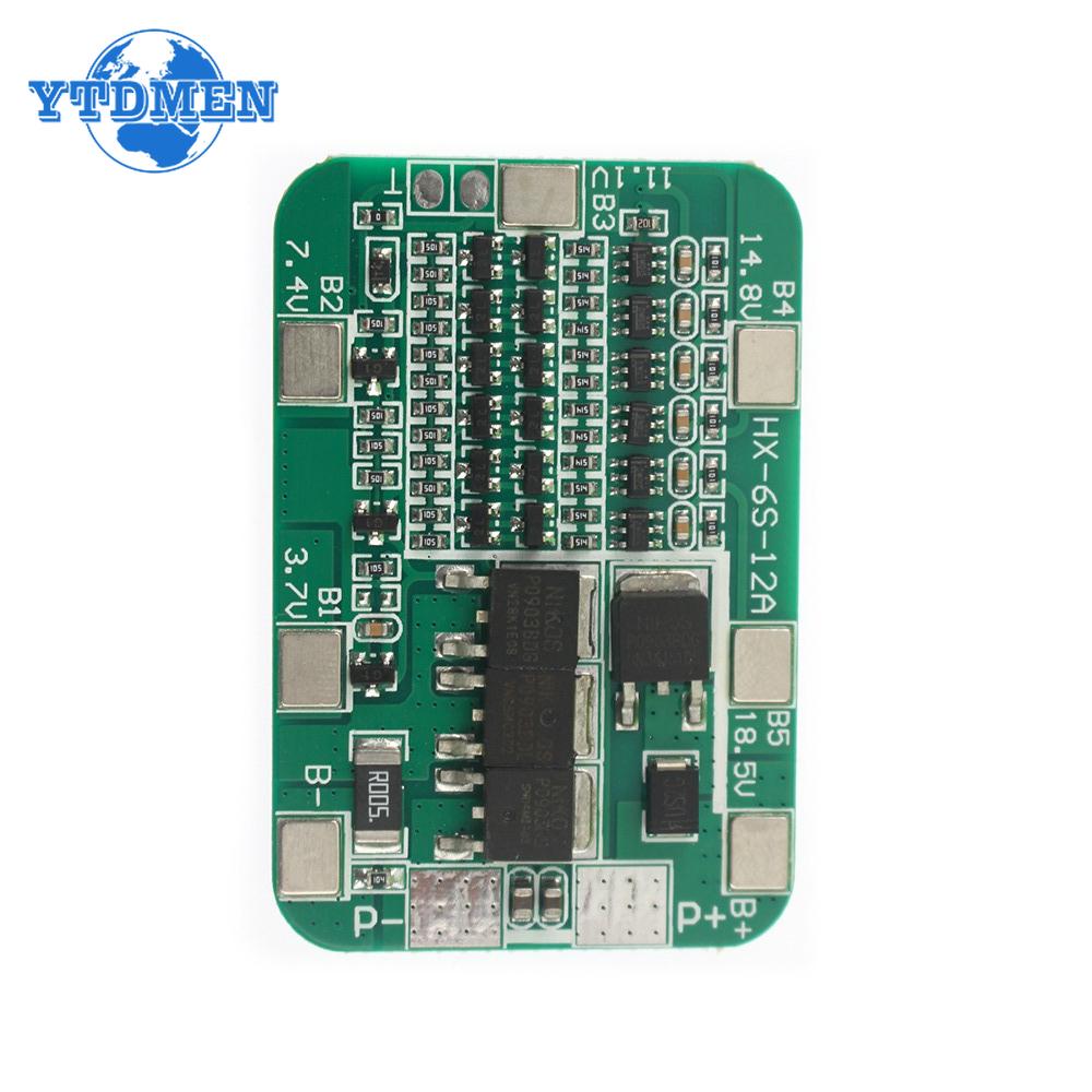 6S 15A 24V PCB BMS Protection Board for 6 Pack 18650 Li-ion Lithium Battery Cell Module