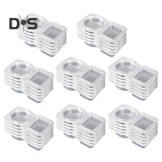 

40 шт., двухсекционный контейнер для соуса, многоразовая коробка для приправ, контейнеры для соуса с крышкой для проб заправки для салата 40pcs