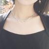 LAYOVV [Silver925] Flower chain choker necklace_Silver